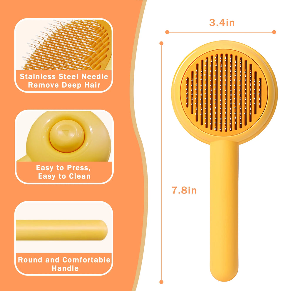 Yellow Pet Brush (Hair removal bottom) Happy Paw Pals